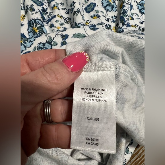 New Lucky Brand XL  Floral long sleeves Blouse - Blue and Yellow - Picture 6 of 7